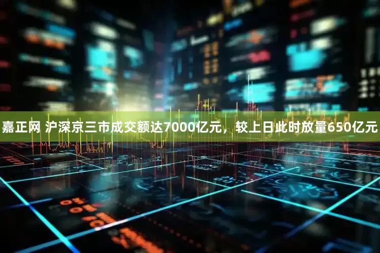 嘉正网 沪深京三市成交额达7000亿元，较上日此时放量650亿元