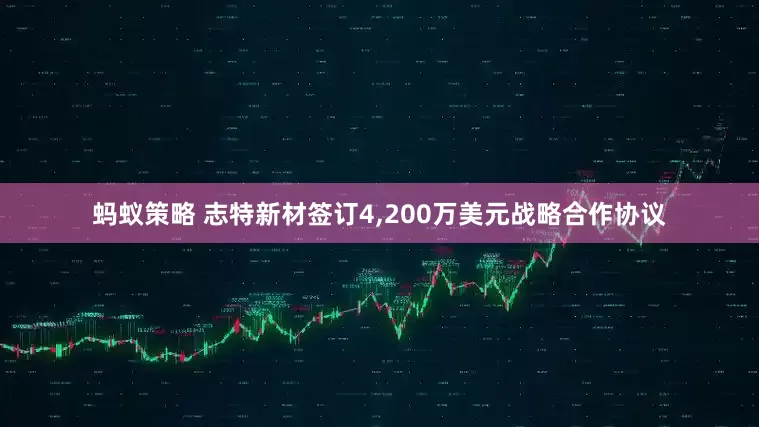 蚂蚁策略 志特新材签订4,200万美元战略合作协议